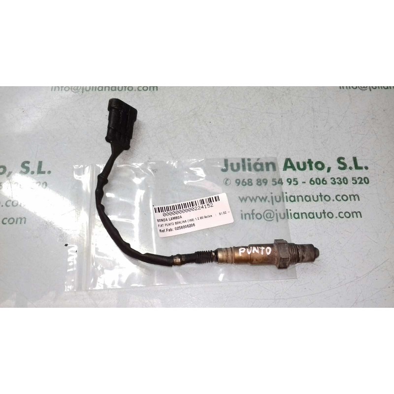 Recambio de sonda lambda para fiat punto berlina (188) 1.2 8v active referencia OEM IAM 0258006206  4 PINES