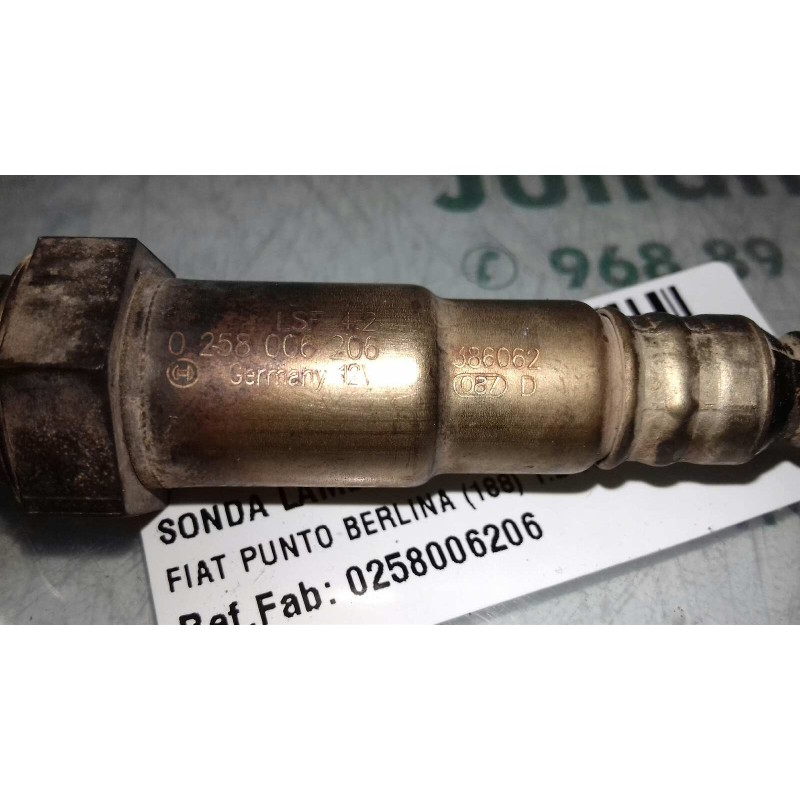 Recambio de sonda lambda para fiat punto berlina (188) 1.2 8v active referencia OEM IAM 0258006206  4 PINES