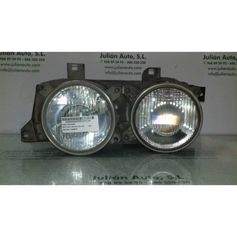 Recambio de faro izquierdo para bmw serie 5 berlina (e34) 535i referencia OEM IAM 0434572 027407 HELLA