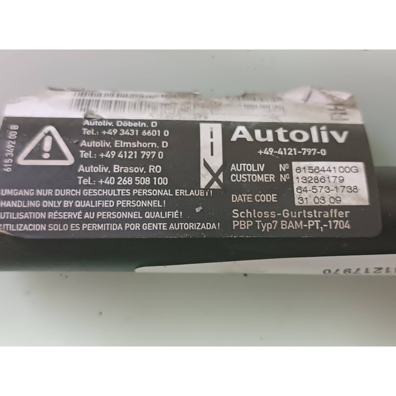 Recambio de pretensor airbag derecho para opel corsa d referencia OEM IAM 4941217970 616046600 GM