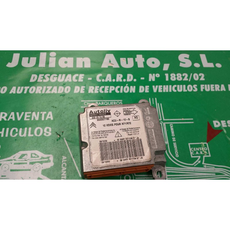 Recambio de centralita airbag para citroen xsara berlina 1.9 d sx referencia OEM IAM 600237400 9642927780 AUTOLIV