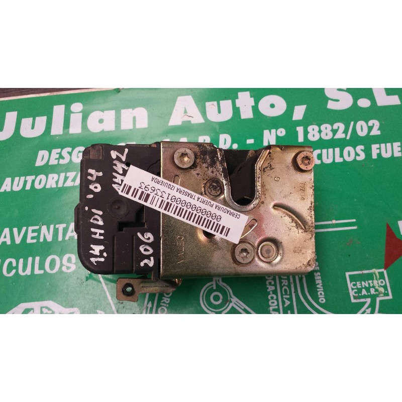 Recambio de cerradura puerta trasera izquierda para peugeot 206 berlina look referencia OEM IAM 6PINES 6 PINES GRIS