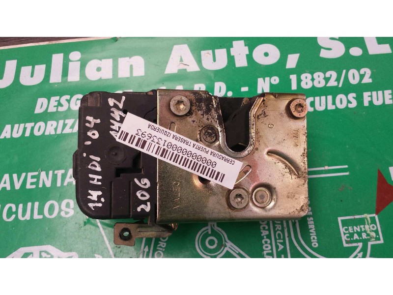 Recambio de cerradura puerta trasera izquierda para peugeot 206 berlina look referencia OEM IAM 6PINES 6 PINES GRIS