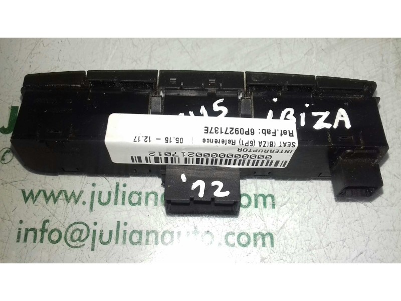 Recambio de interruptor para seat ibiza (6p1) reference referencia OEM IAM 6P0927137E  BOTON CIERRE , LUNA