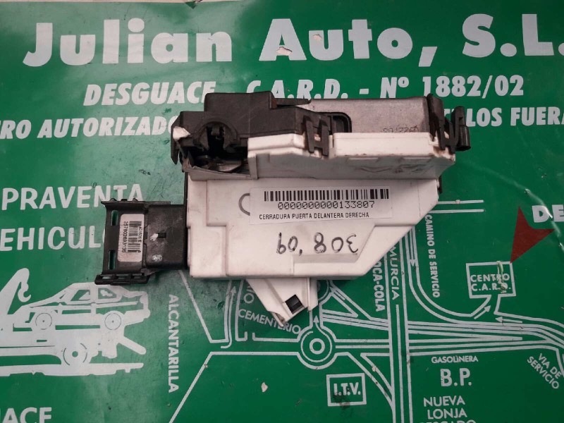 Recambio de cerradura puerta delantera derecha para peugeot 308 confort referencia OEM IAM 567147 A01545 4388A0176I8