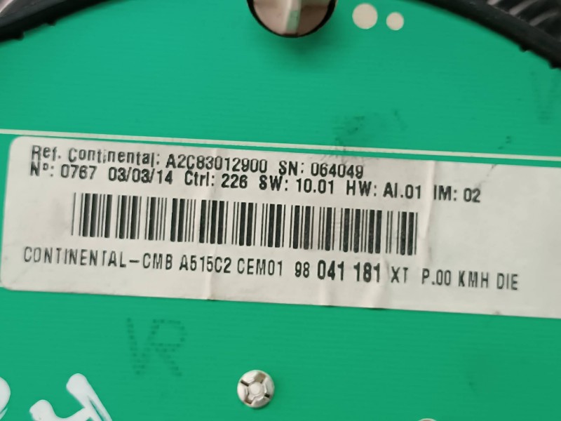 Recambio de cuadro instrumentos para citroen c3 business referencia OEM IAM 98041181XT A2C53385740 VDO