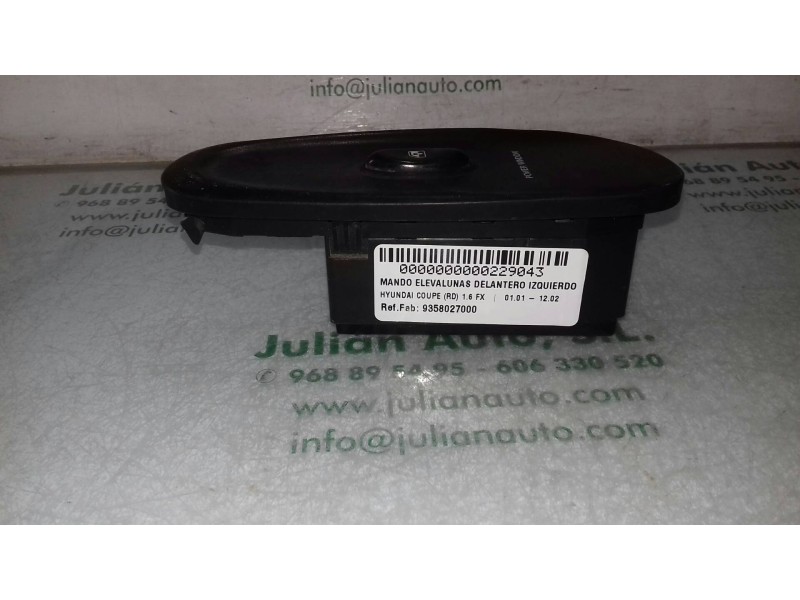 Recambio de mando elevalunas delantero izquierdo para hyundai coupe (rd) 1.6 fx referencia OEM IAM 9358027000  
