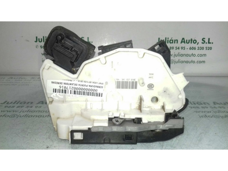 Recambio de cerradura puerta delantera derecha para seat leon (5f1) reference referencia OEM IAM 5K1837016E 7 PINES NEGRO