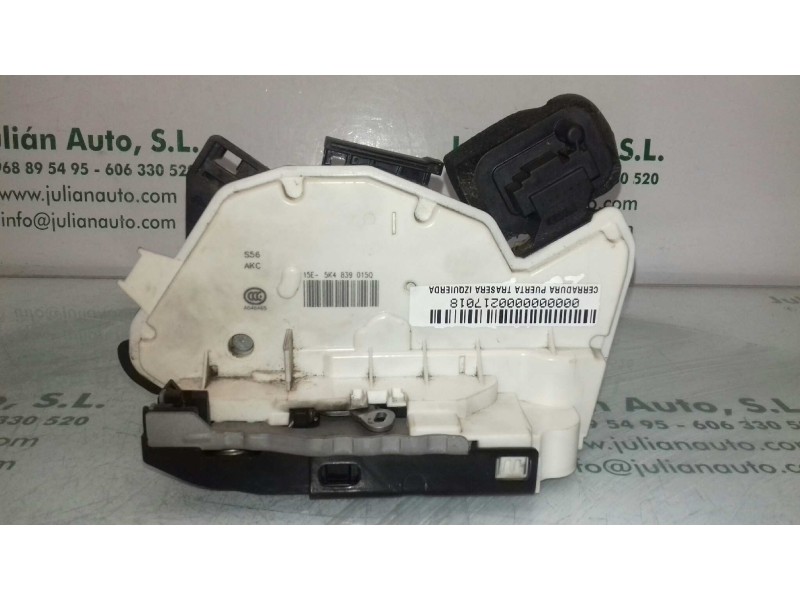 Recambio de cerradura puerta trasera izquierda para seat leon (5f1) reference referencia OEM IAM 5K4839015Q 7 PINES NEGRO