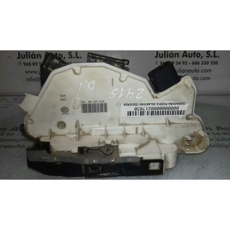 Recambio de cerradura puerta delantera izquierda para seat ibiza (6p1) reference referencia OEM IAM 5N1837015F 4 + 3 PINES NEGRA