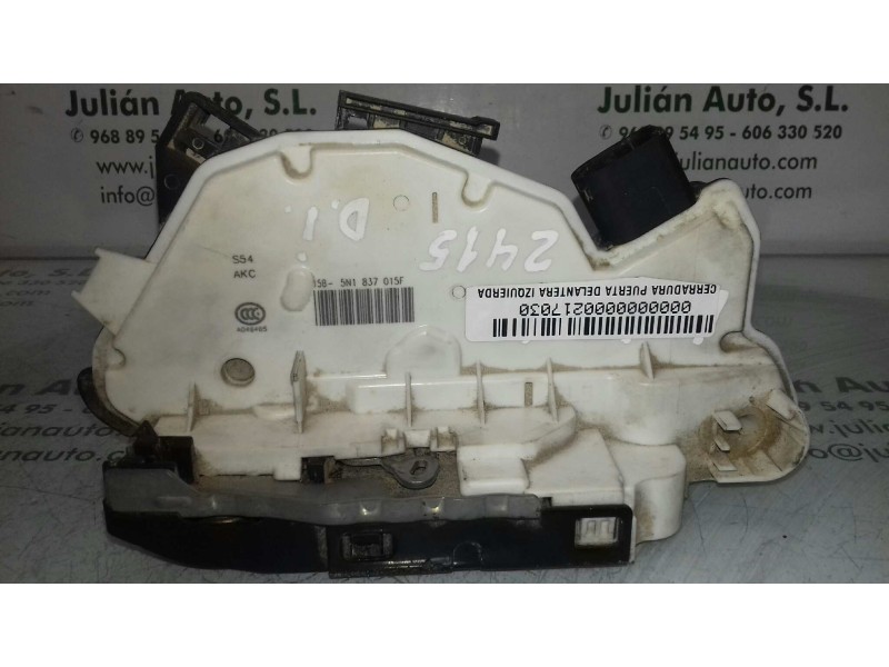 Recambio de cerradura puerta delantera izquierda para seat ibiza (6p1) reference referencia OEM IAM 5N1837015F 4 + 3 PINES NEGRA