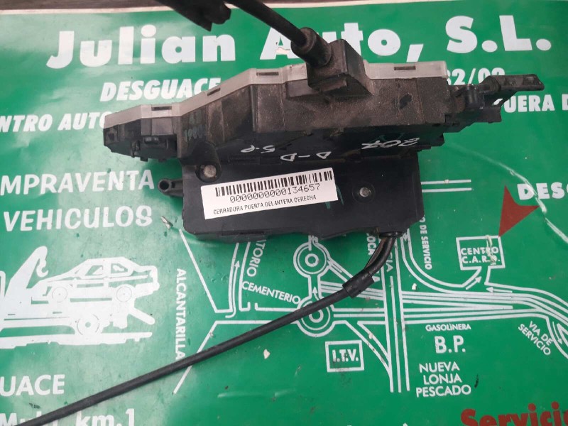 Recambio de cerradura puerta delantera derecha para peugeot 207 sport referencia OEM IAM 24099816 6 PINES NEGRO