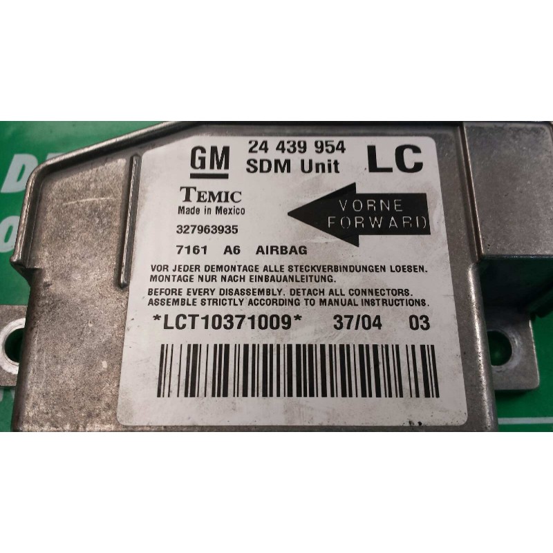Recambio de centralita airbag para opel corsa c enjoy referencia OEM IAM 24439954 327963935 LCT10371009