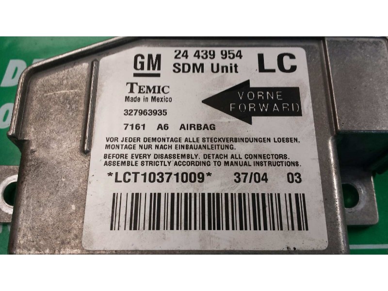 Recambio de centralita airbag para opel corsa c enjoy referencia OEM IAM 24439954 327963935 LCT10371009