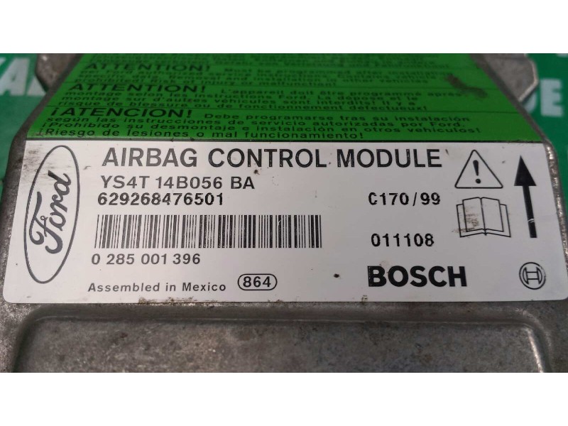 Recambio de centralita airbag para ford focus berlina (cak) ambiente referencia OEM IAM 0285001396 YS4T14B056BA BOSCH