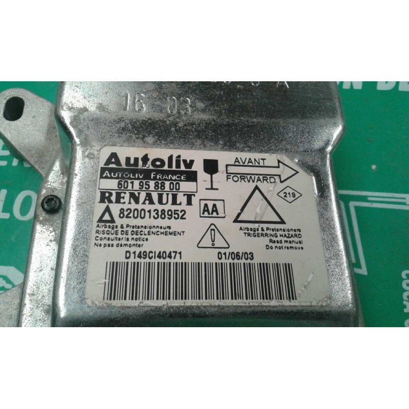 Recambio de centralita airbag para renault laguna ii (bg0) authentique referencia OEM IAM 601958800 8200138952 AUTOLIV