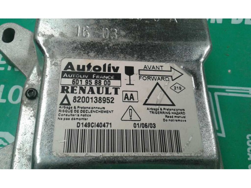 Recambio de centralita airbag para renault laguna ii (bg0) authentique referencia OEM IAM 601958800 8200138952 AUTOLIV