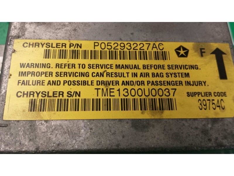 Recambio de centralita airbag para chrysler neon (pl) 2.0 le referencia OEM IAM P05293227AC TME1300U0037 39754C