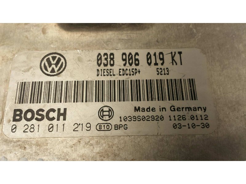 Recambio de centralita motor uce para seat ibiza (6l1) stella referencia OEM IAM 038906019KT 0281011219 KIT - BOSCH