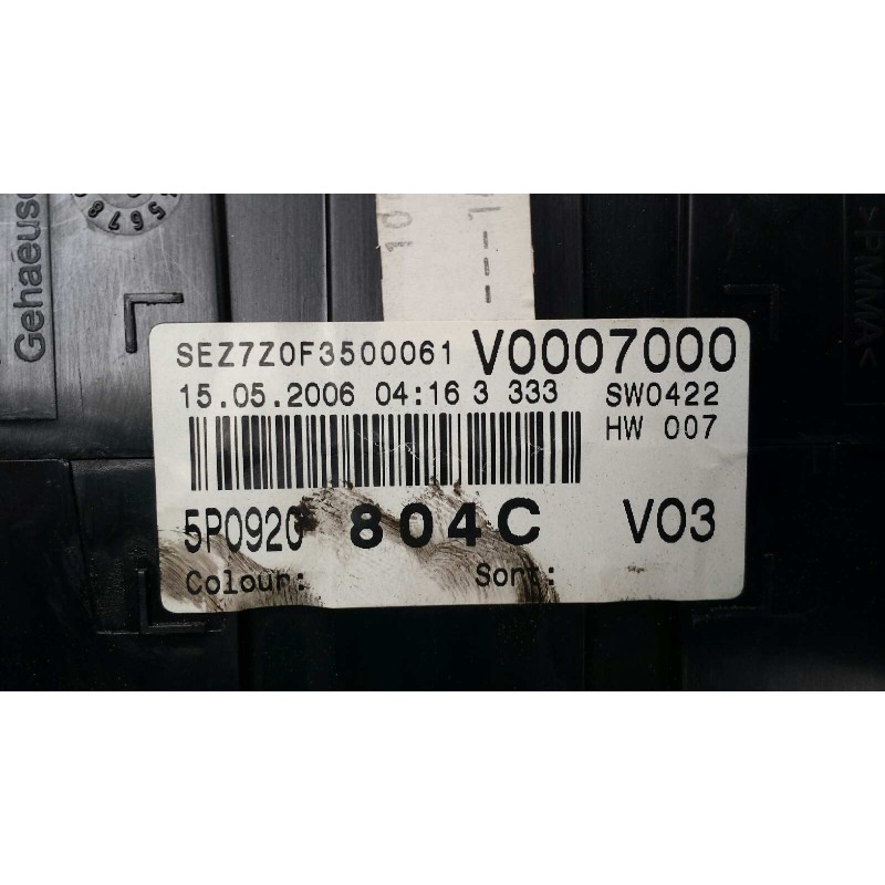 Recambio de cuadro instrumentos para seat toledo (5p2) reference referencia OEM IAM 110080279010 5P0920804C SIEMENS-VDO