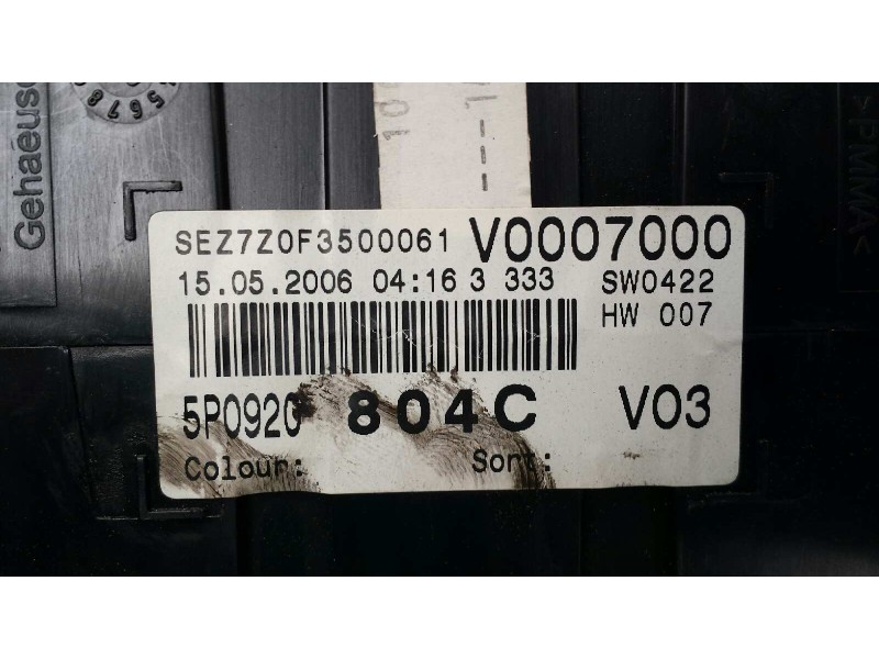 Recambio de cuadro instrumentos para seat toledo (5p2) reference referencia OEM IAM 110080279010 5P0920804C SIEMENS-VDO