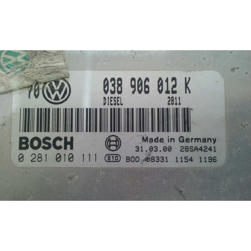Recambio de centralita motor uce para volkswagen golf iv berlina (1j1) conceptline referencia OEM IAM 038906012K 0281010111 BOSC