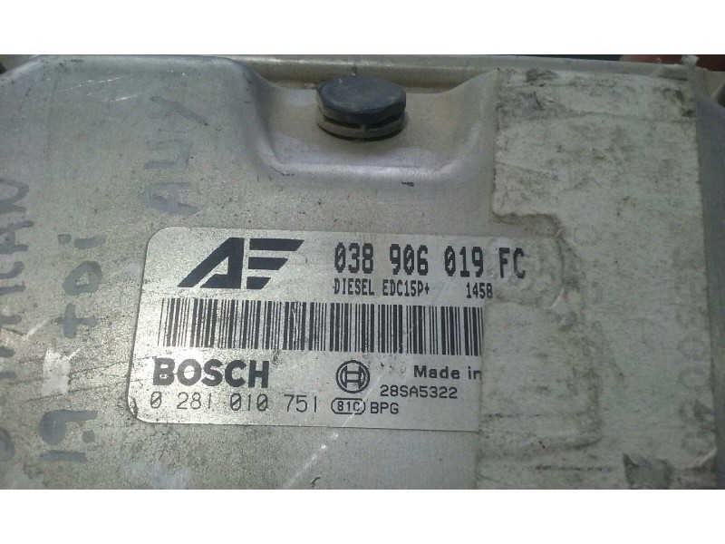 Recambio de centralita motor uce para volkswagen sharan (7m6/7m9) 1.9 tdi referencia OEM IAM 038906019FC 0281010751 BOSCH