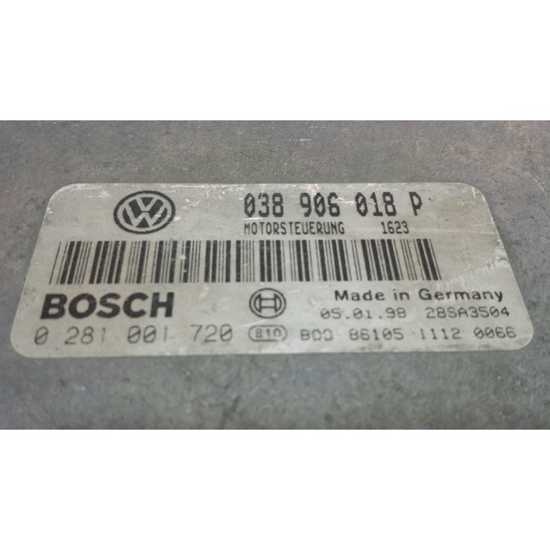 Recambio de centralita motor uce para volkswagen passat berlina (3b2) 1.9 tdi referencia OEM IAM 038906018P 0281001720 BOSCH