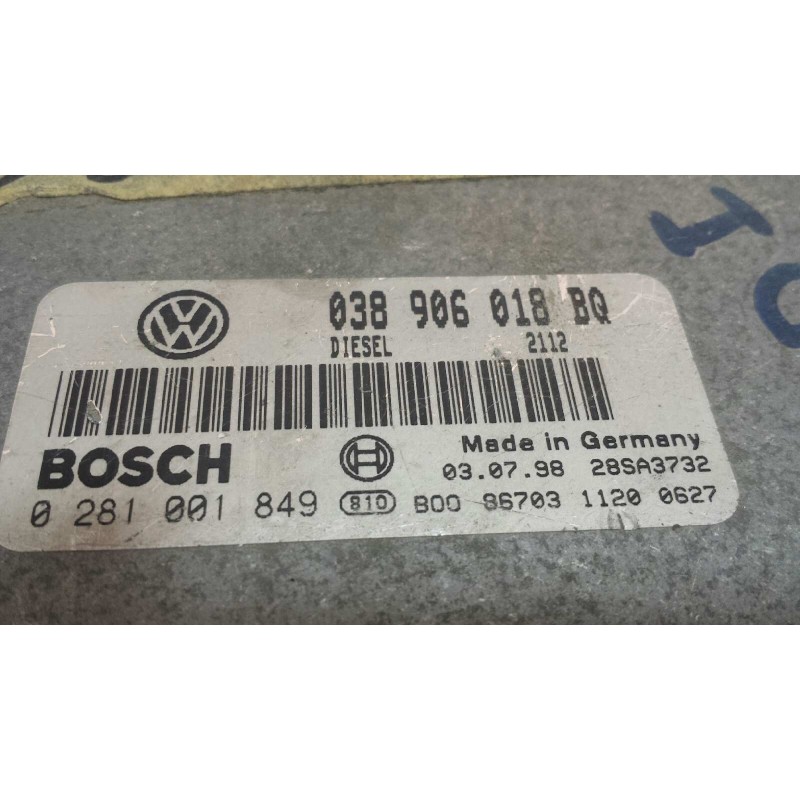 Recambio de centralita motor uce para skoda octavia berlina (1u2) 1.9 tdi referencia OEM IAM 038906018BQ 0281001849 BOSCH