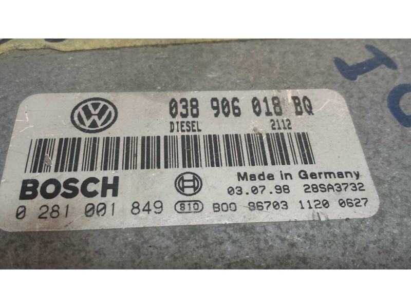 Recambio de centralita motor uce para skoda octavia berlina (1u2) 1.9 tdi referencia OEM IAM 038906018BQ 0281001849 BOSCH