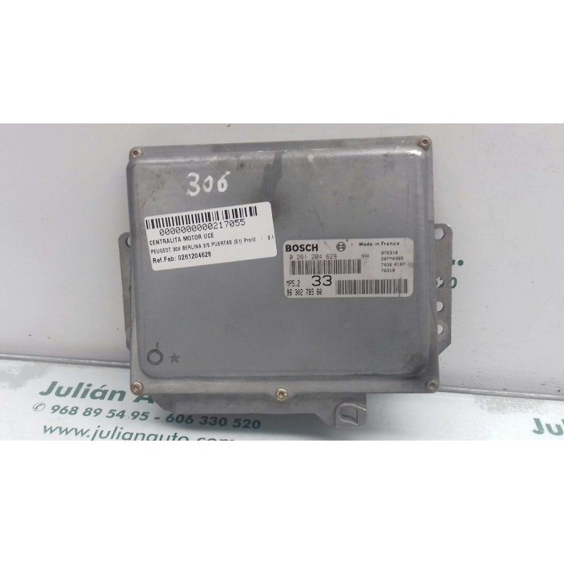 Recambio de centralita motor uce para peugeot 306 berlina 3/5 puertas (s1) profil referencia OEM IAM 0261204628 9630278580 BOSCH