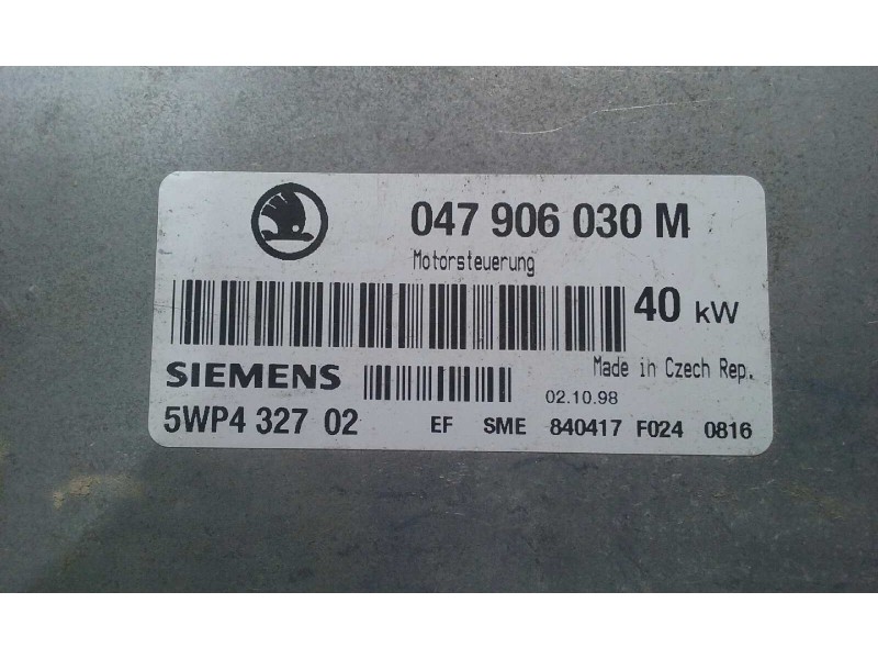 Recambio de centralita motor uce para skoda felicia berlina ( 791) 1.3 referencia OEM IAM 047906030M 5WP432702 SIEMENS