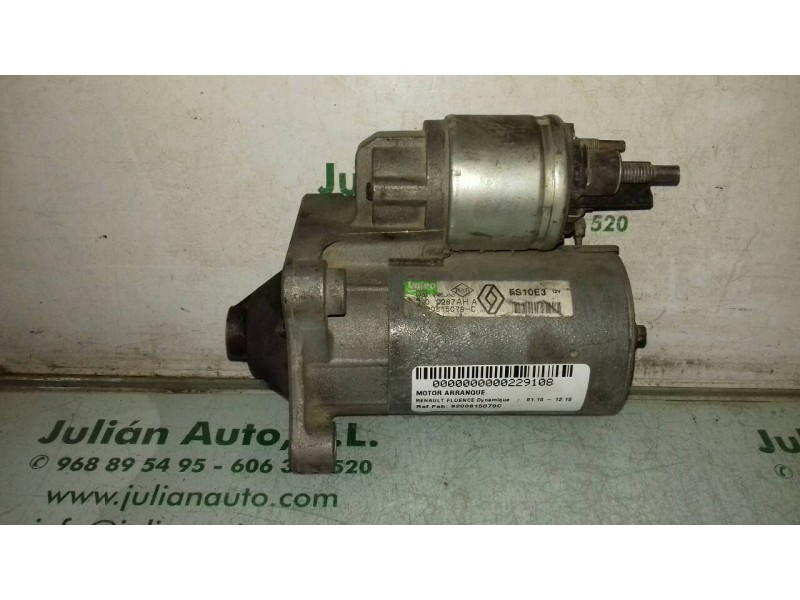 Recambio de motor arranque para renault fluence dynamique referencia OEM IAM 8200815079C ES10E3 VALEO