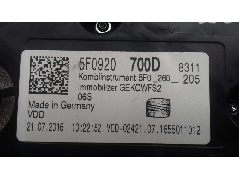 Recambio de centralita motor uce para seat leon (5f1) reference referencia OEM IAM 04E907309BL 0261S12606 KIT - BOSCH