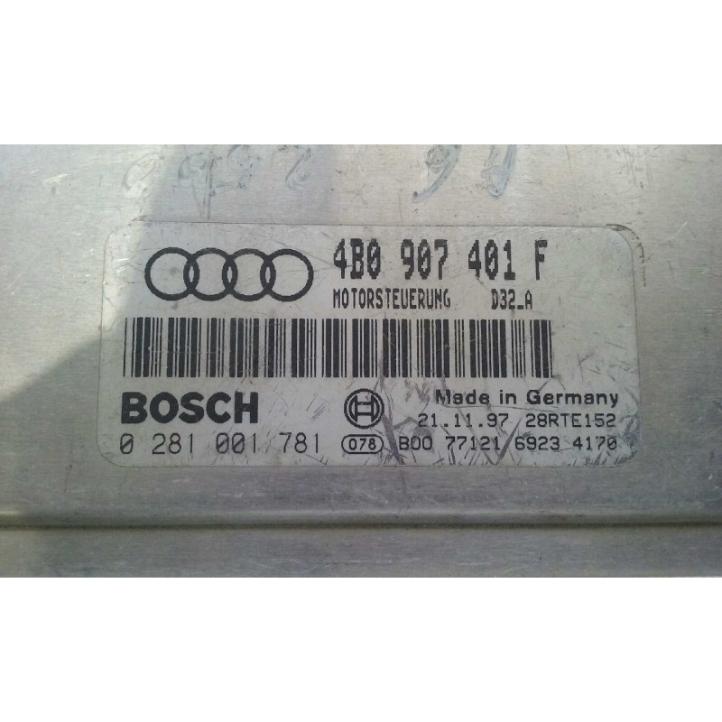 Recambio de centralita motor uce para audi a6 berlina (4b2) 2.5 v6 24v tdi referencia OEM IAM 4B0907401F 0281001781 BOSCH