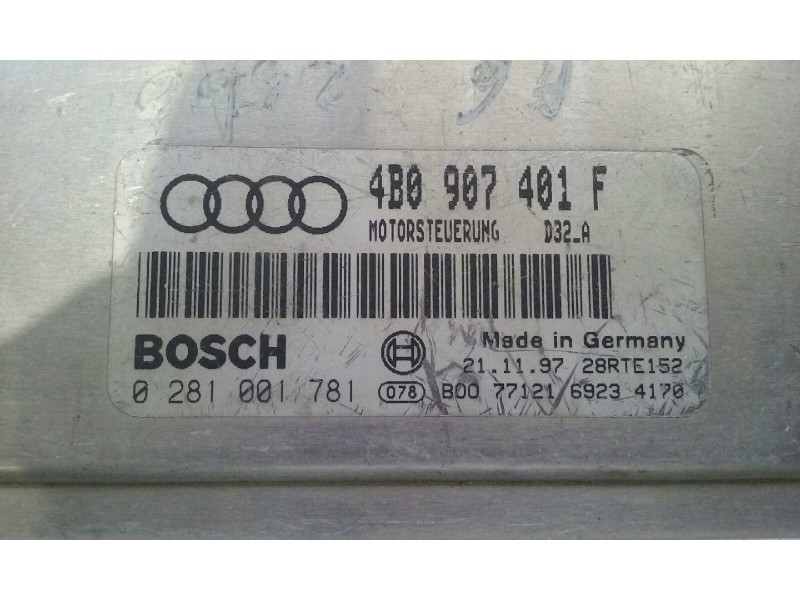 Recambio de centralita motor uce para audi a6 berlina (4b2) 2.5 v6 24v tdi referencia OEM IAM 4B0907401F 0281001781 BOSCH