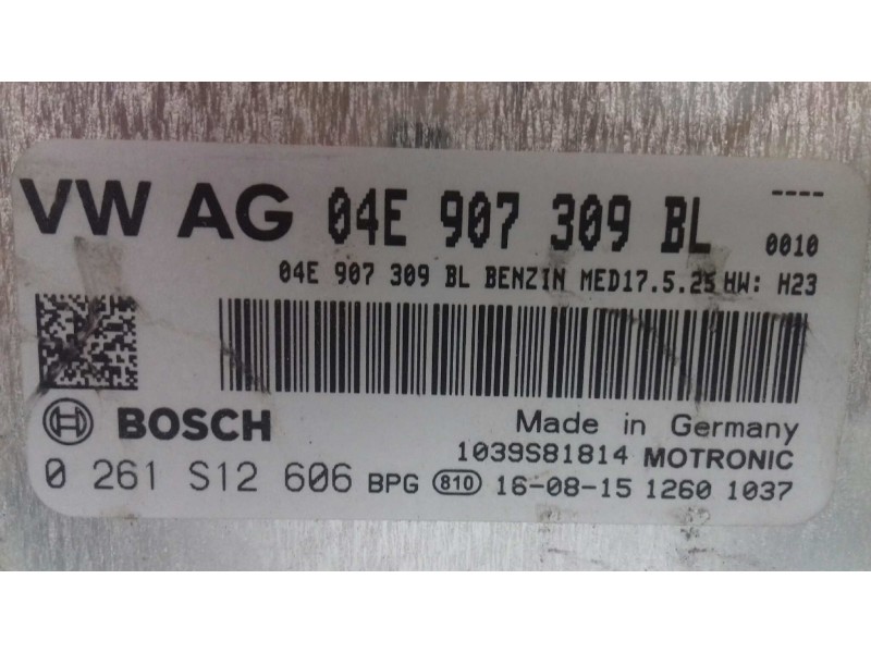 Recambio de centralita motor uce para seat leon (5f1) reference referencia OEM IAM 04E907309BL 0261S12606 KIT - BOSCH