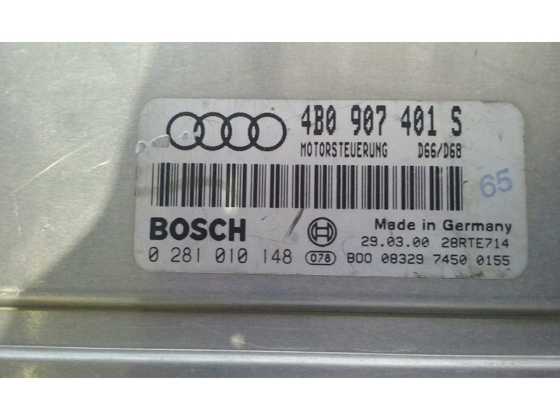 Recambio de centralita motor uce para audi a6 avant (4b5) 2.5 tdi referencia OEM IAM 4B0907401S 0281010148 BOSCH