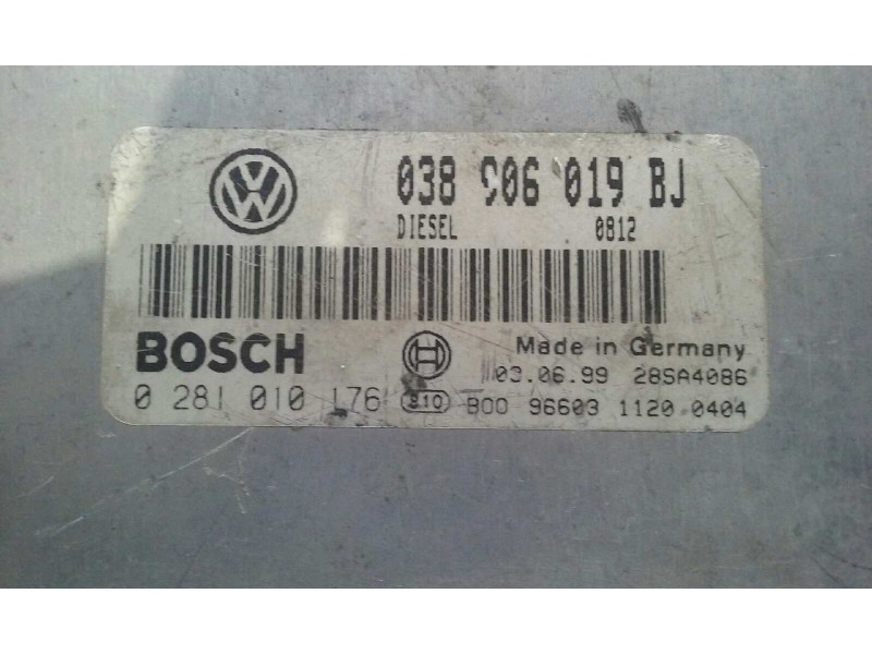 Recambio de centralita motor uce para volkswagen passat berlina (3b2) 1.9 tdi referencia OEM IAM 038906019BJ 0281010176 BOSCH