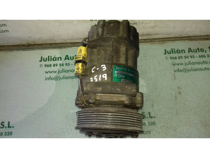 Recambio de compresor aire acondicionado para citroen c3 hdi 70 furio referencia OEM IAM 9655191680 SD6V12 SANDEN
