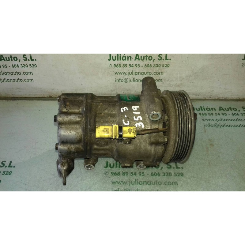 Recambio de compresor aire acondicionado para citroen c3 hdi 70 furio referencia OEM IAM 9655191680 SD6V12 SANDEN