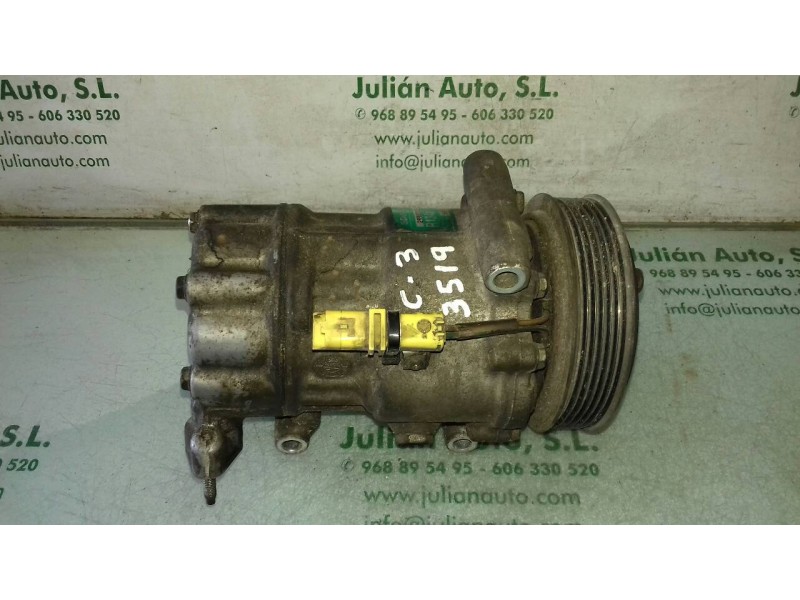 Recambio de compresor aire acondicionado para citroen c3 hdi 70 furio referencia OEM IAM 9655191680 SD6V12 SANDEN