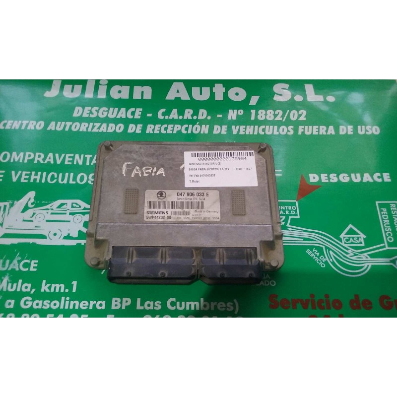 Recambio de centralita motor uce para skoda fabia (6y2/6y3) 1.4 16v referencia OEM IAM 047906033E 5WP4420208 SIEMENS