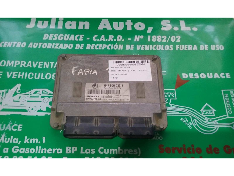 Recambio de centralita motor uce para skoda fabia (6y2/6y3) 1.4 16v referencia OEM IAM 047906033E 5WP4420208 SIEMENS