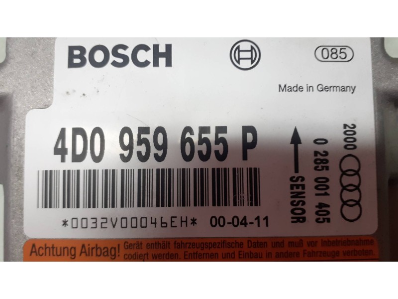 Recambio de centralita airbag para audi a8 (d2) 3.3 tdi quattro referencia OEM IAM 4D0959655P 4D0959655 0285001405