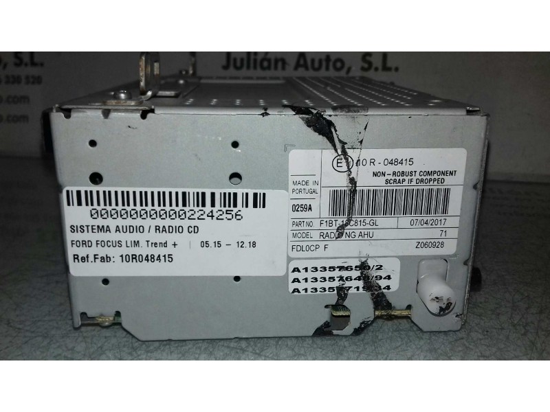 Recambio de sistema audio / radio cd para ford focus lim. trend + referencia OEM IAM 10R048415 F1BT18C815GL Z060928