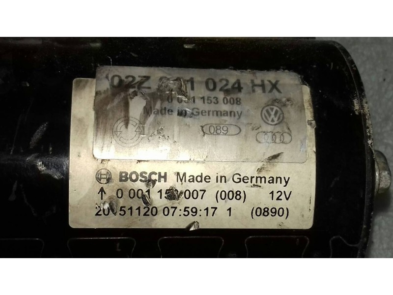 Recambio de motor arranque para seat ibiza (6p1) reference referencia OEM IAM 02Z911024HX 0001153007 BOSCH