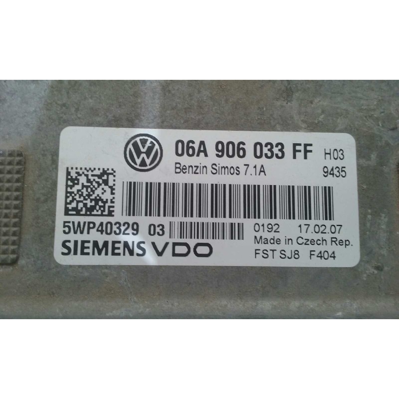 Recambio de centralita motor uce para seat leon (1p1) reference referencia OEM IAM 06A906033FF 5WP40329 KIT - SIEMENS - VDO