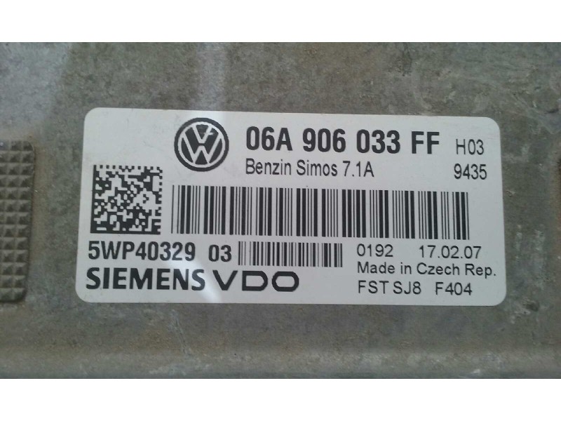 Recambio de centralita motor uce para seat leon (1p1) reference referencia OEM IAM 06A906033FF 5WP40329 KIT - SIEMENS - VDO