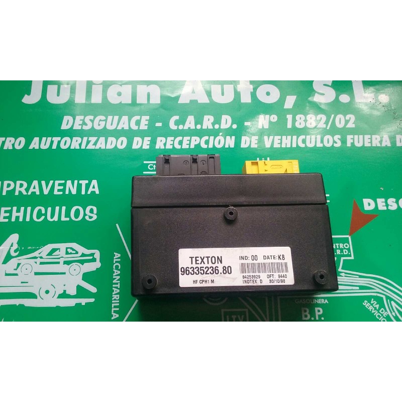 Recambio de centralita cierre para citroen xsara berlina 1.9 td sx referencia OEM IAM 9633523680 84253929 TEXTON